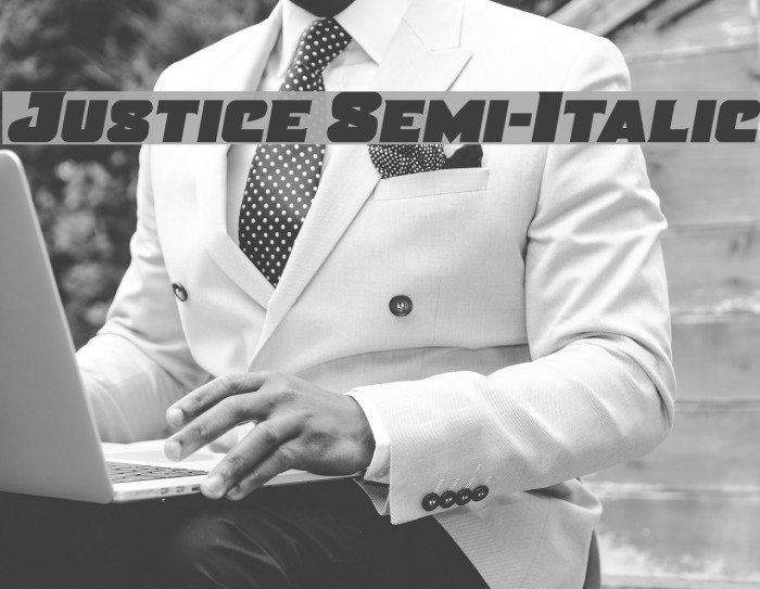 Justice Semi-Italic Font examples
