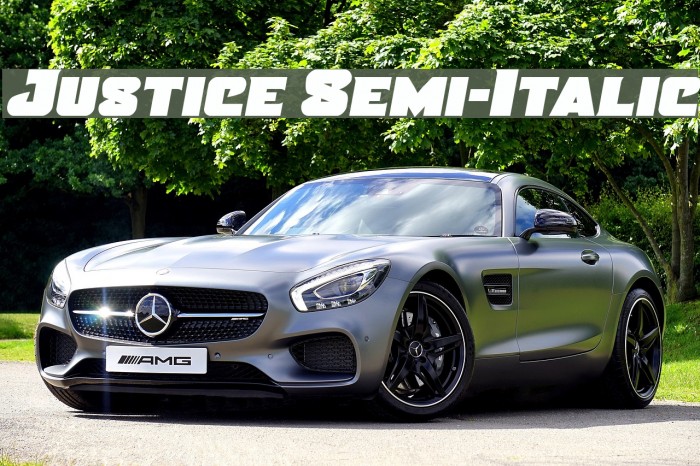Justice Semi-Italic Font examples