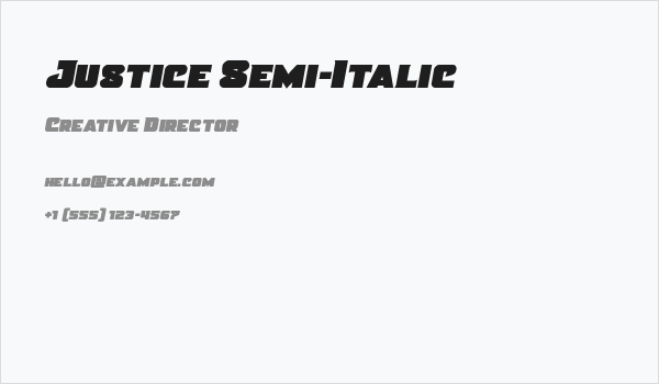 Justice Semi-Italic Business Card