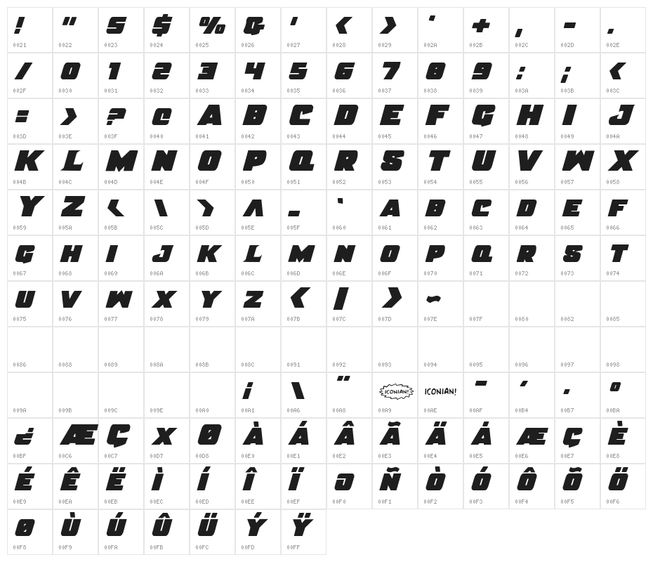 Justice Solid Character Map