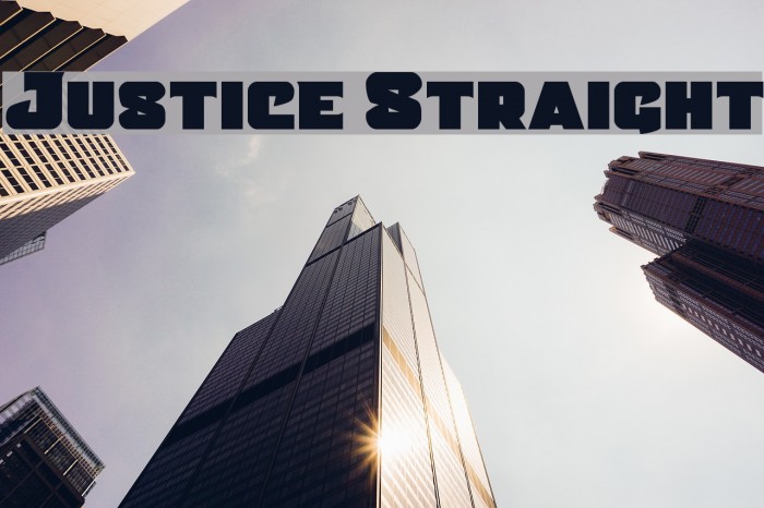 Justice Straight Font examples
