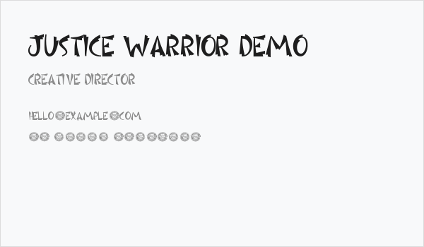 Justice Warrior Demo Business Card