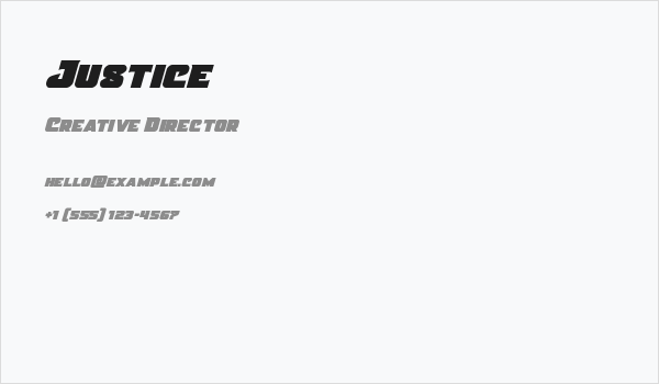 Justice Business Card
