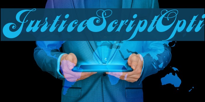 JusticeScriptOpti Font examples