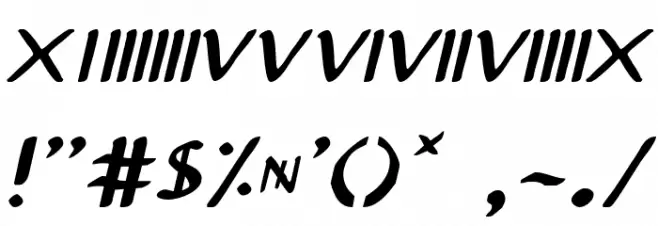 Justinian Italic Font OTHER CHARS