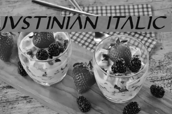 Justinian Italic Font examples