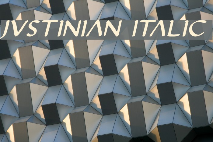 Justinian Italic Font examples