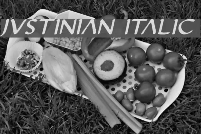 Justinian Italic Font examples