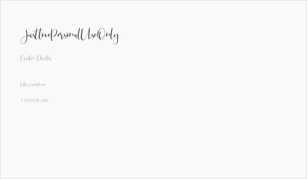 JustlovePersonalUseOnly Business Card