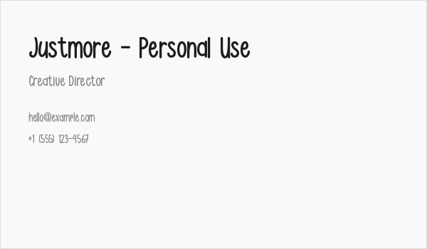 Justmore - Personal Use Business Card