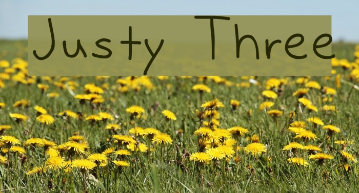Justy Three Font examples