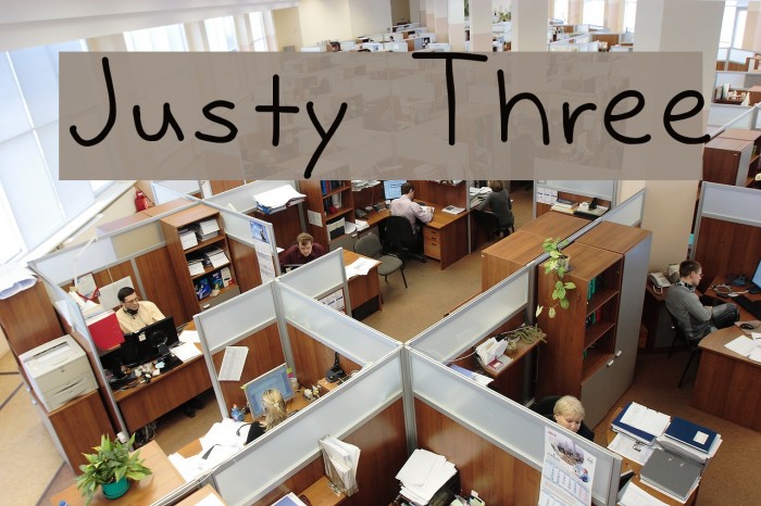 Justy Three Font examples