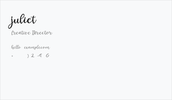 juliet Business Card