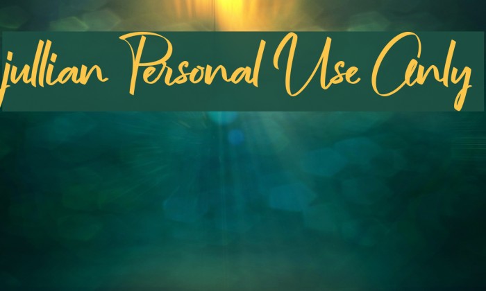 jullian Personal Use Only Example 2