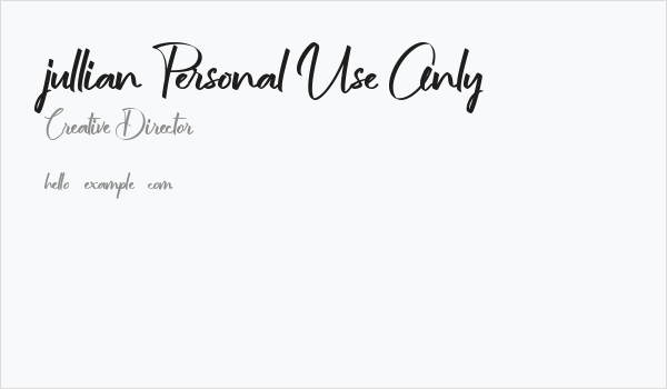 jullian Personal Use Only Business Card