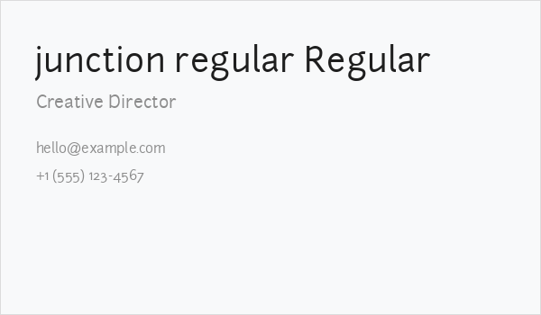 junction regular Regular Business Card