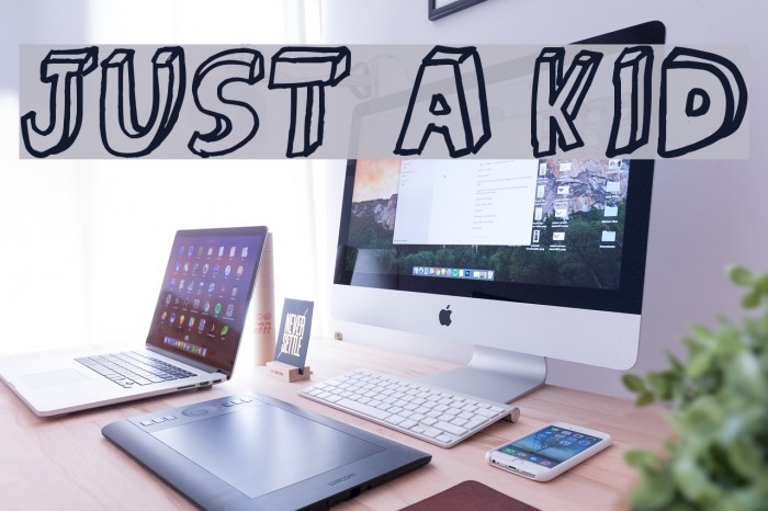 just a kid Font examples