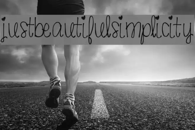 justbeautifulsimplicity Font examples