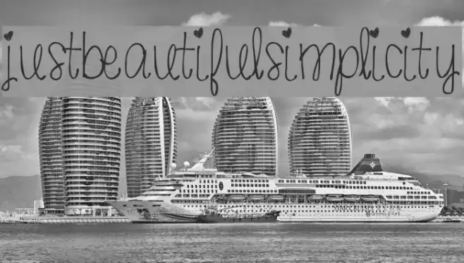 justbeautifulsimplicity Font examples