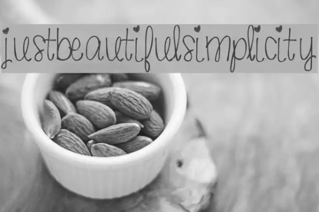 justbeautifulsimplicity Font examples