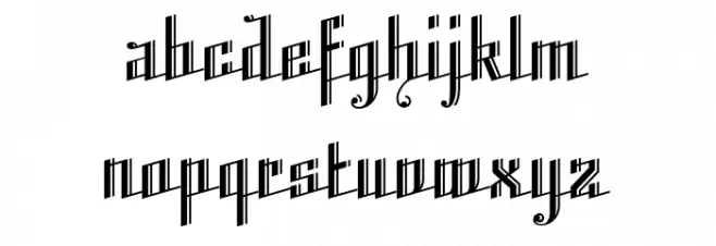 K22 Angular Text Schriftart Kleinbuchstaben