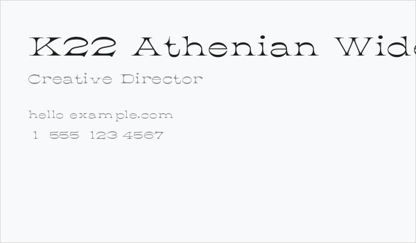 K22 Athenian Wide Business Card