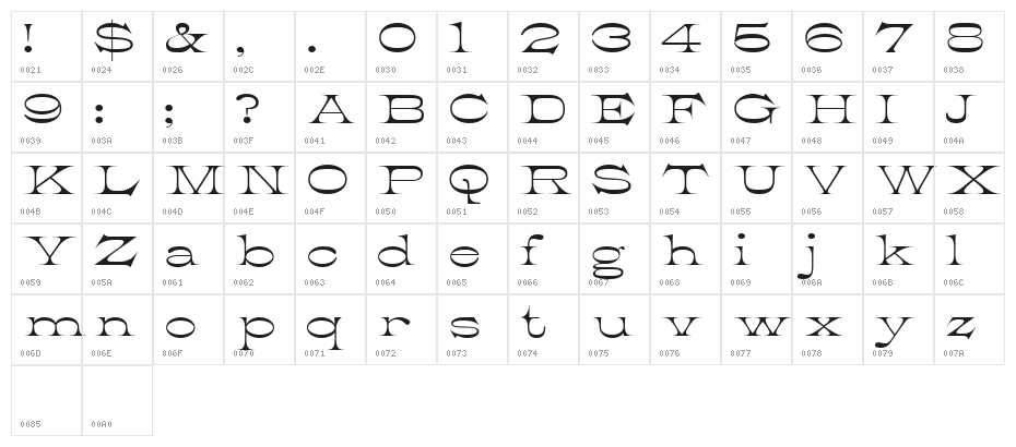 K22 Athenian Wide Character Map