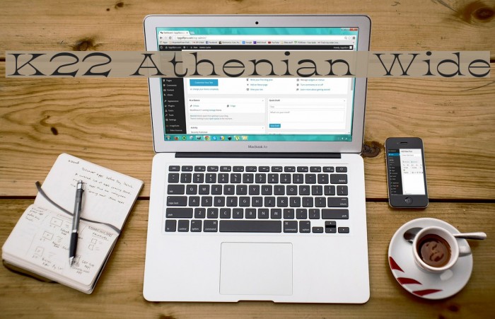 K22 Athenian Wide Font examples