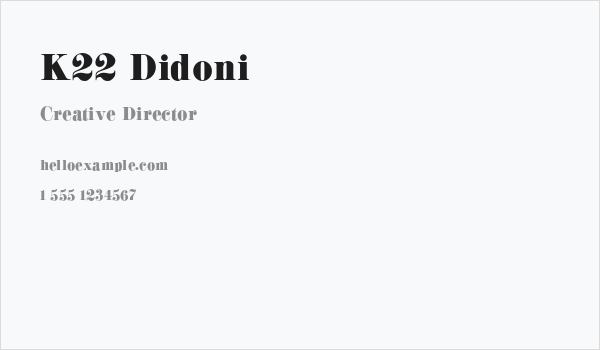 K22 Didoni Business Card