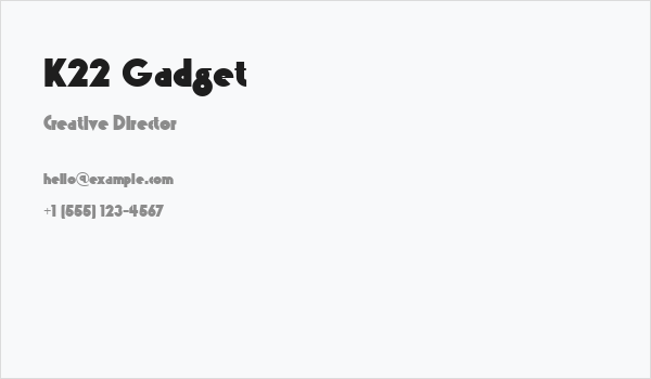 K22 Gadget Business Card