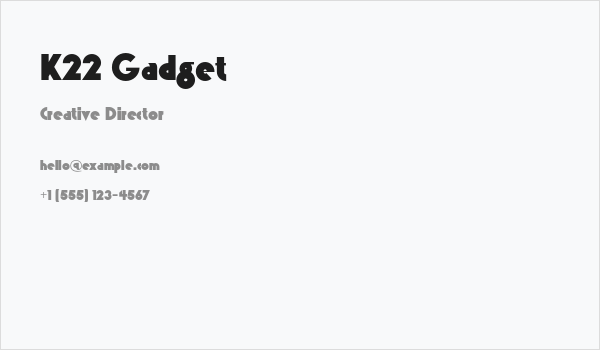 K22 Gadget Business Card