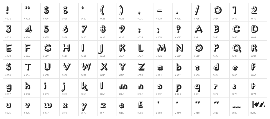 K22 Lucifer No. 1 Character Map