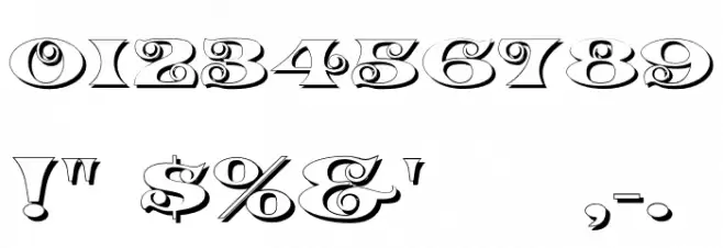 K22 Spiral Swash Shadow フォント その他の文字