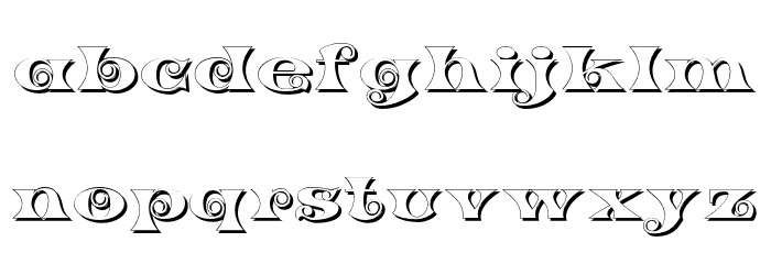 K22 Spiral Swash Shadow Font LOWERCASE