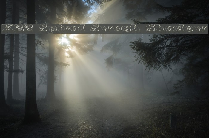 K22 Spiral Swash Shadow Font examples