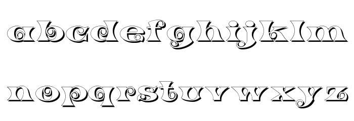 K22 Spiral Swash Shadow Font Litere mici