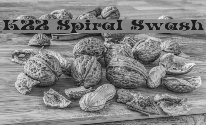 K22 Spiral Swash Font examples