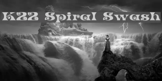 K22 Spiral Swash Font examples