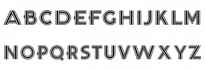 K22 Tri-Line Gothic Font Litere mari