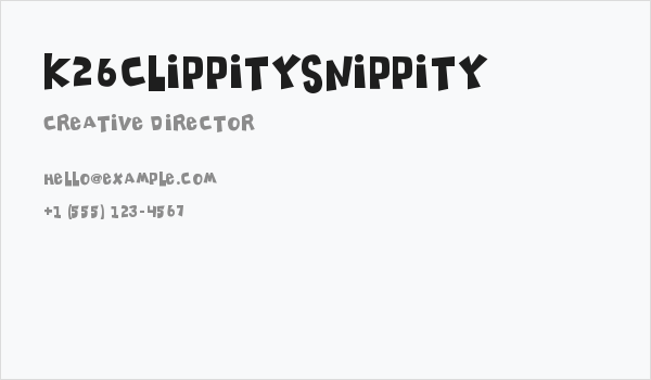 K26ClippitySnippity Business Card