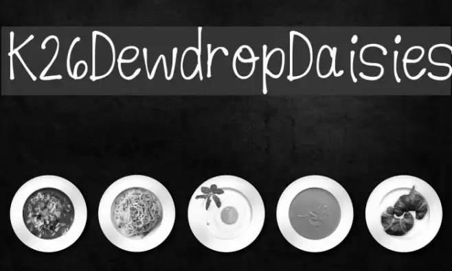 K26DewdropDaisies Font examples