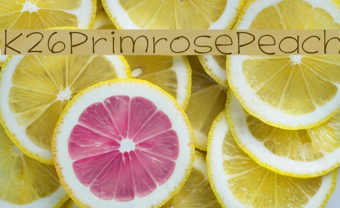 K26PrimrosePeach Font examples