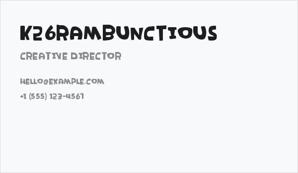 K26Rambunctious Business Card