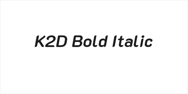 K2D Bold Italic Logo