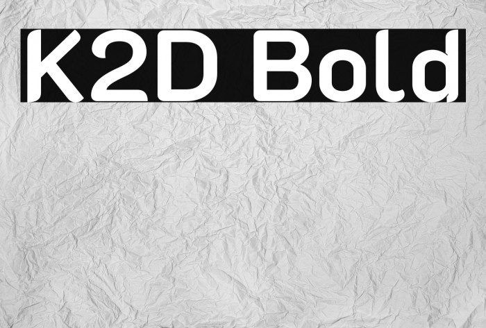 K2D Bold Font examples