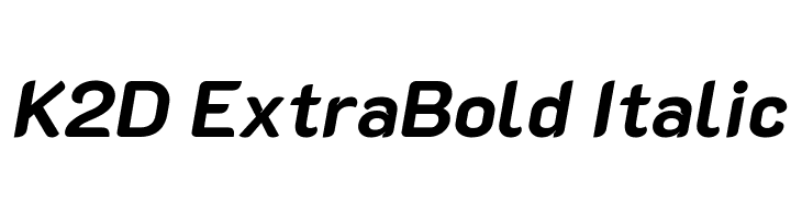 K2D ExtraBold Italic Font