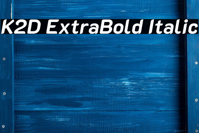 K2D ExtraBold Italic Font examples