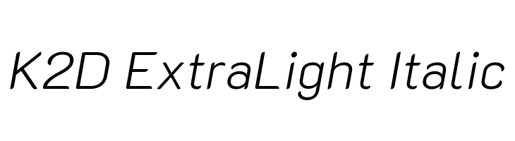 K2D ExtraLight Italic  नि: शुल्क फ़ॉन्ट्स डाउनलोड