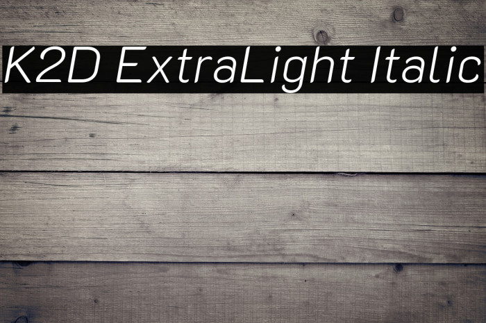 K2D ExtraLight Italic Font examples