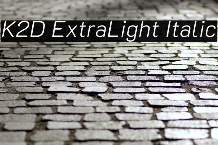 K2D ExtraLight Italic Font examples
